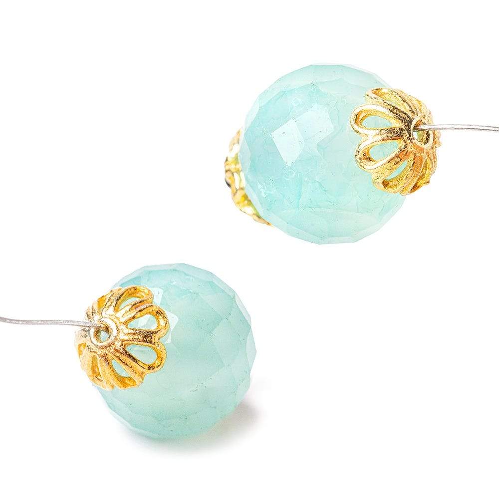 8mm 22kt Gold plated Copper Bead Cap Floral Design 8 inch 58 pieces