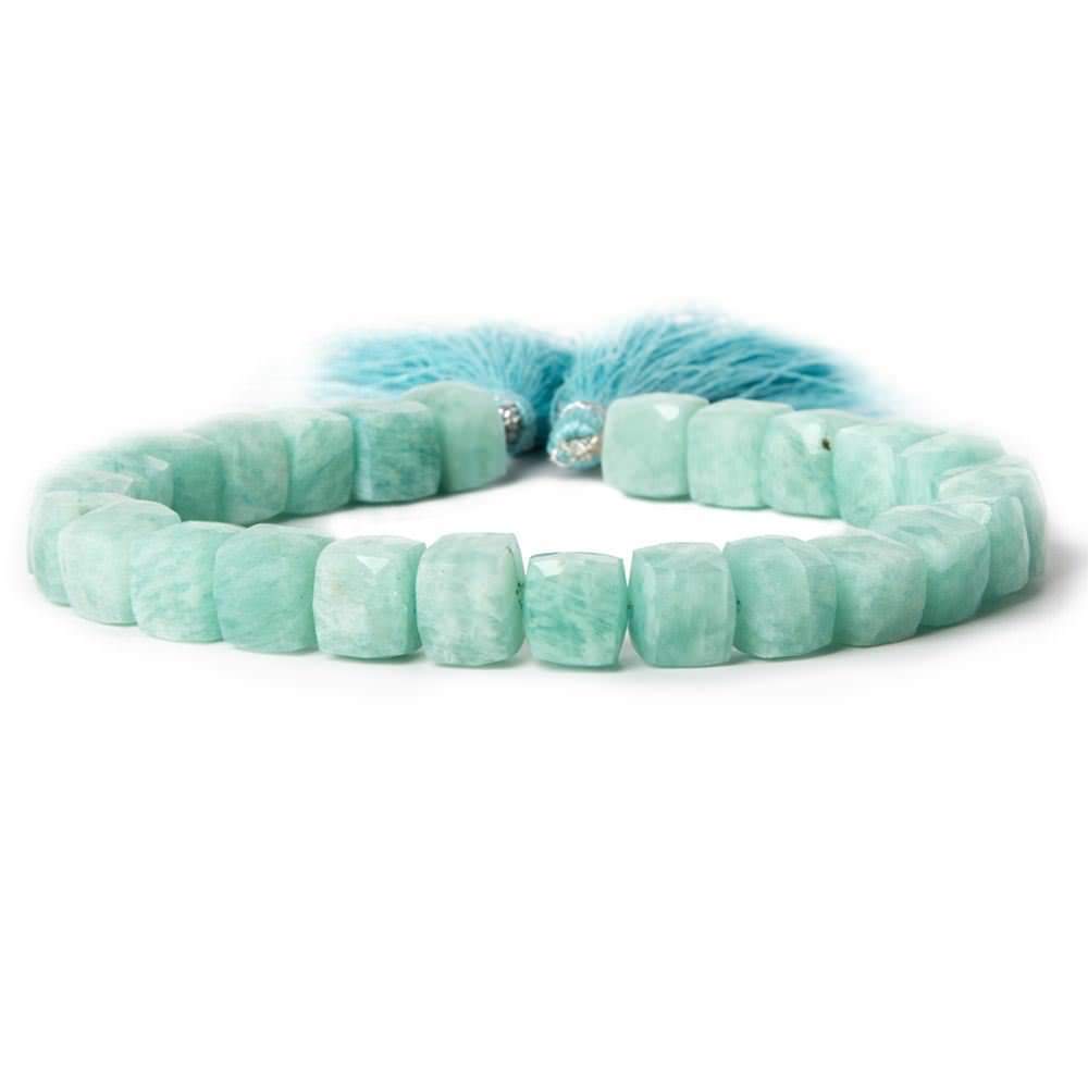 8mm Amazonite Faceted Cube Beads 8 inch 27 pieces
