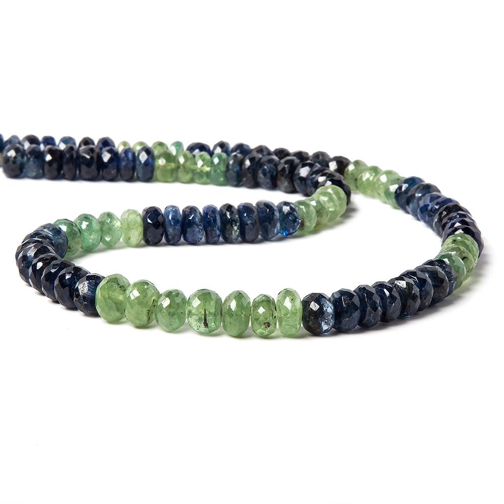 8mm Blue and Green Kyanite Faceted Rondelle Beads 16.5 inch 95 beads