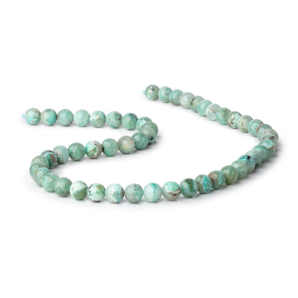 8mm Blue Peruvian Opal Plain Round Beads 16 inch 51 pieces 1mm hole