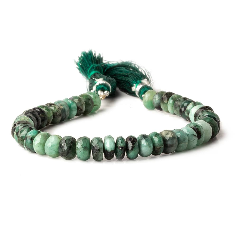 8mm Brazilian Emerald Faceted Rondelles 8 inch 41 pieces