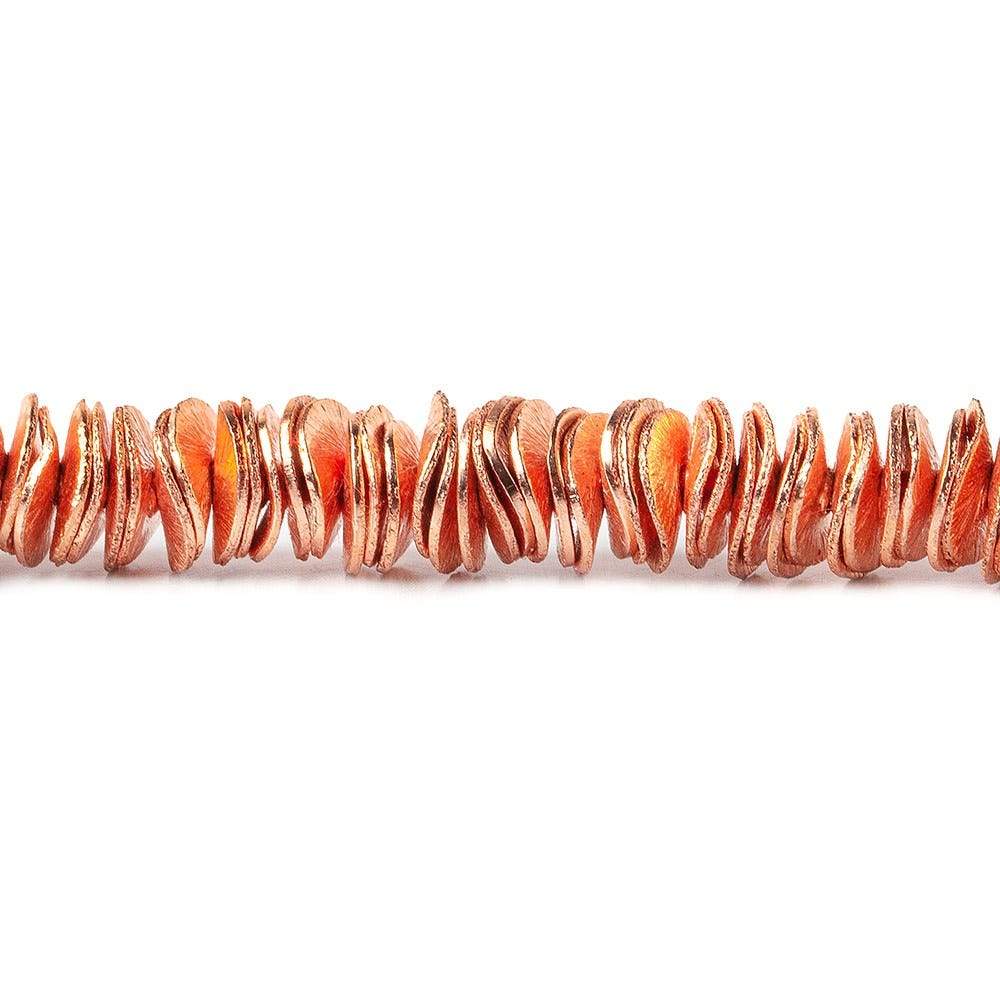 8mm Brushed Wavy Disc Spacers 8 inch 166 Beads