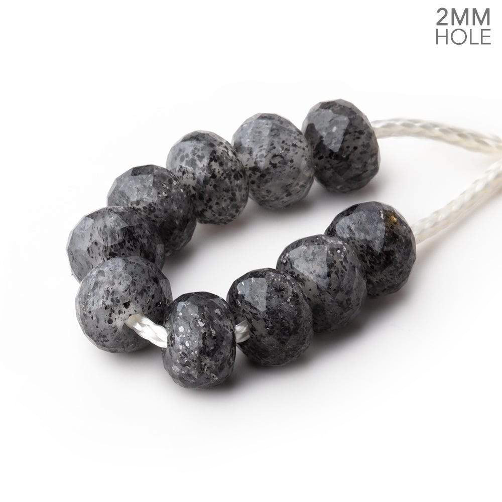 8mm Celestial Quartz 2mm Large Hole Faceted Rondelle Set of 10