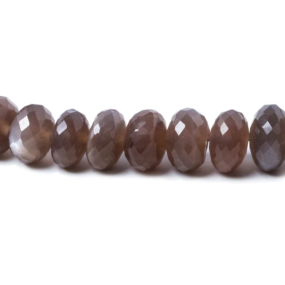 8mm Chocolate Moonstone faceted rondelle beads 16 inch 74 pieces