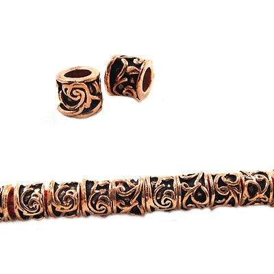 8mm Copper Rondelle with Vine *DISCONTINUED*