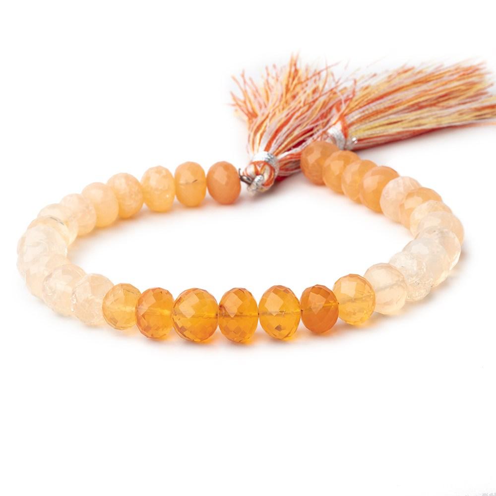 8mm Fire Opal Faceted Rondelle Beads 8 inch 28 pieces A