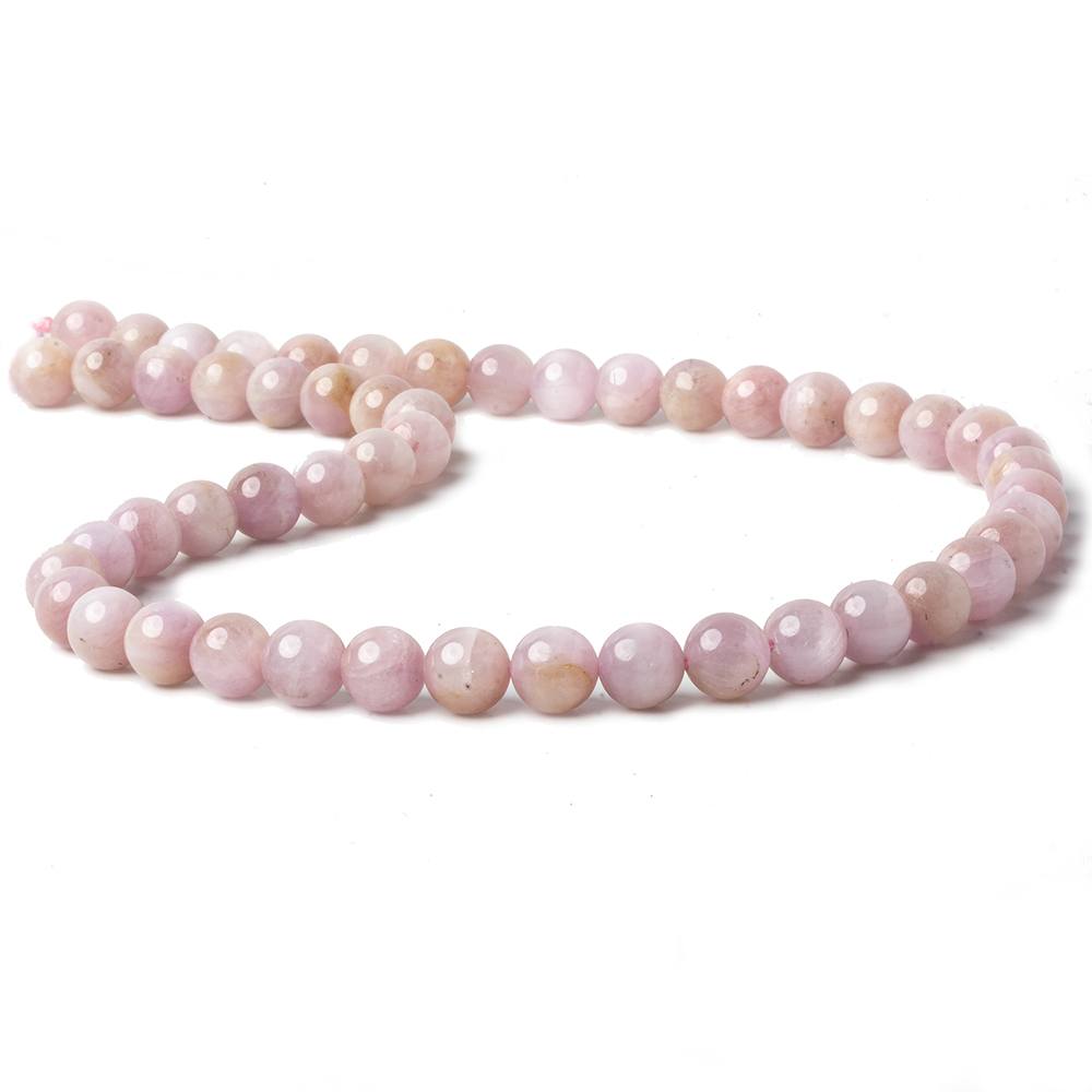 8mm Kunzite Plain Rounds 16 inch 51 beads AA