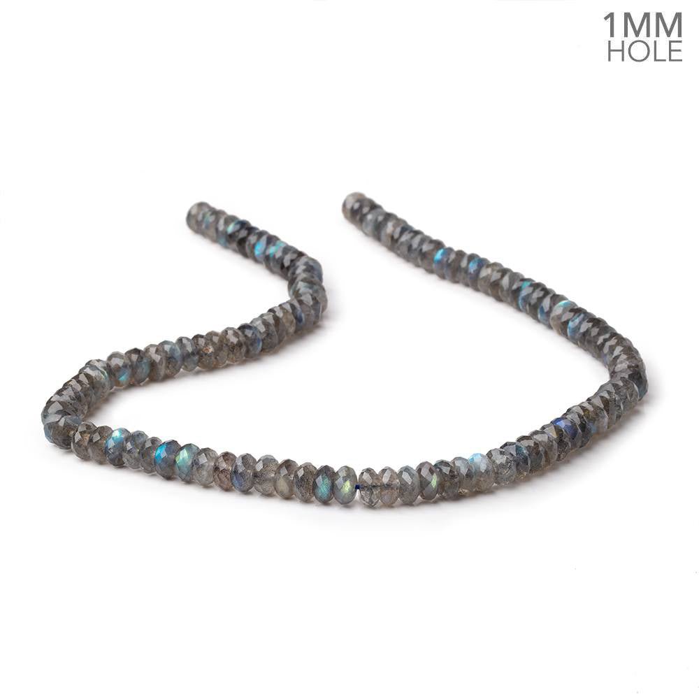 8mm Labradorite Faceted Rondelle Beads 16 inch 105 pieces 1mm Large Hole