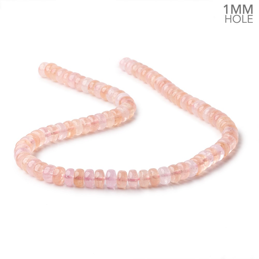 8mm Morganite Plain Rondelle Beads 16 inch 86 pieces AA 1mm hole