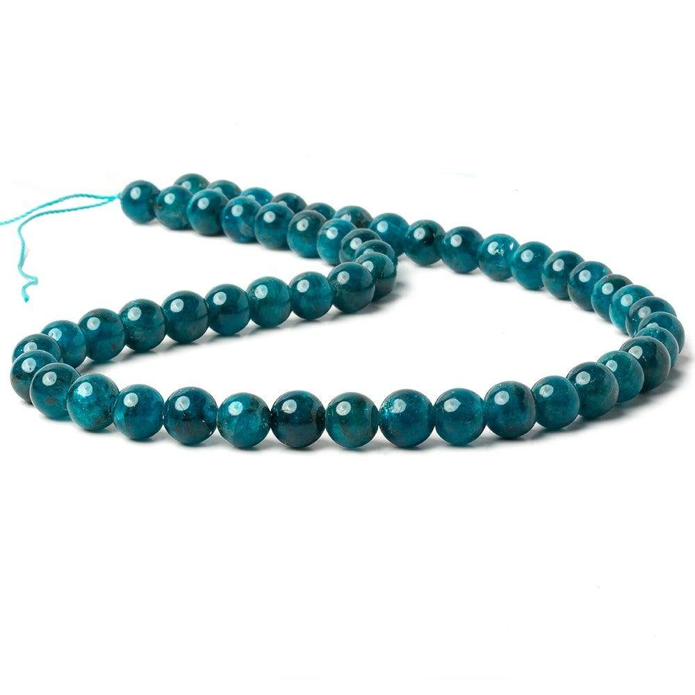 8mm Neon Apatite Plain Rounds 16 inch 51 beads A