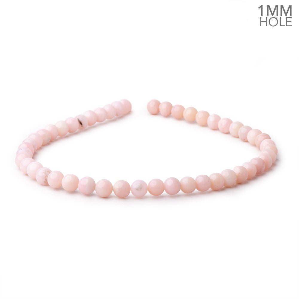 8mm Pink Peruvian Opal Plain Round Beads 15 inch 48 pieces 1mm holes