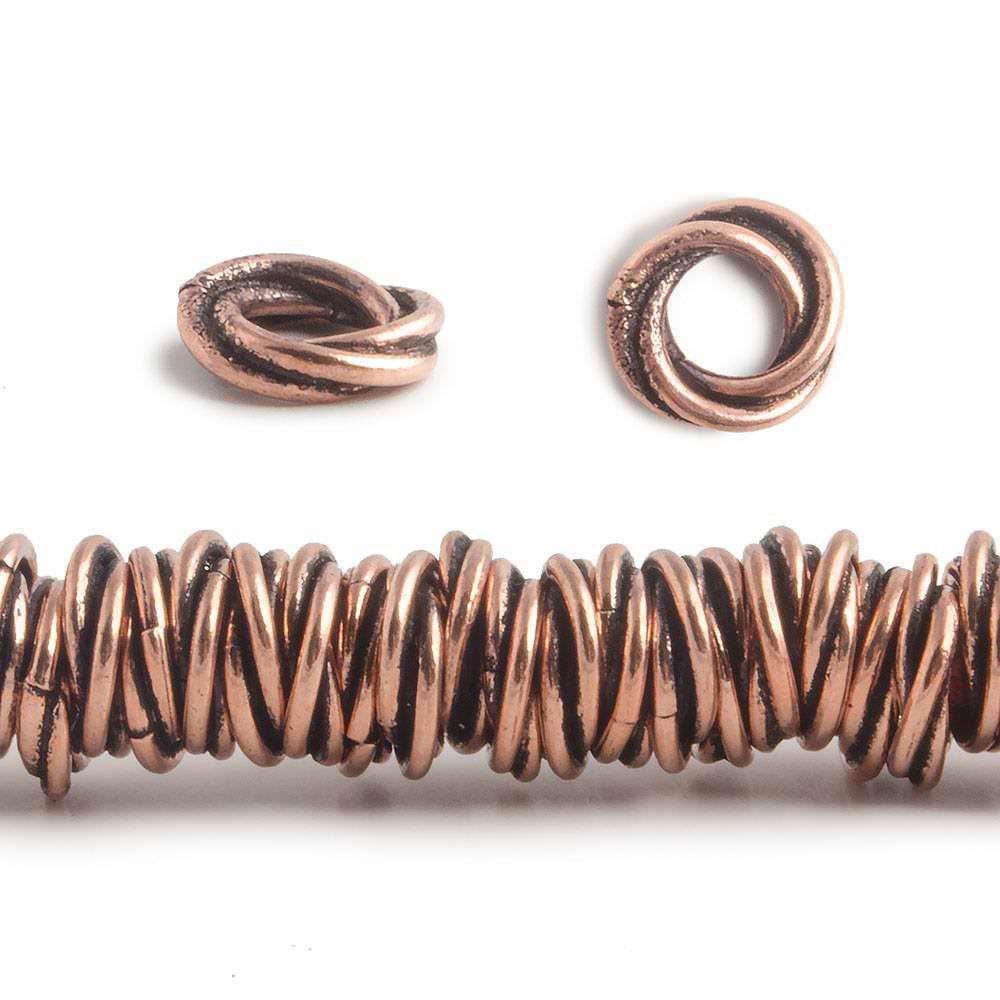 8mm Plain Mobius Large Hole Spacer Beads 8 inch 93 pieces