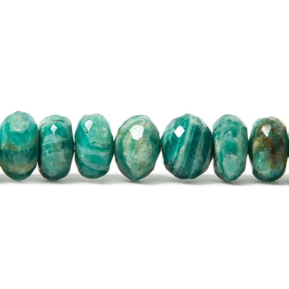 8mm Russian Amazonite faceted rondelles 8.25 inches 39 beads