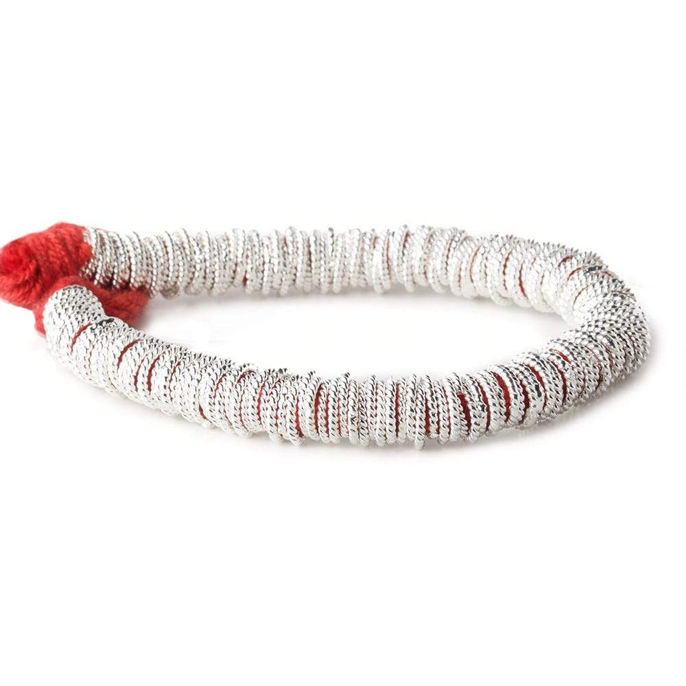 8mm Sterling Silver Plated Copper Twisted Jumpring 8 inch 42 beads