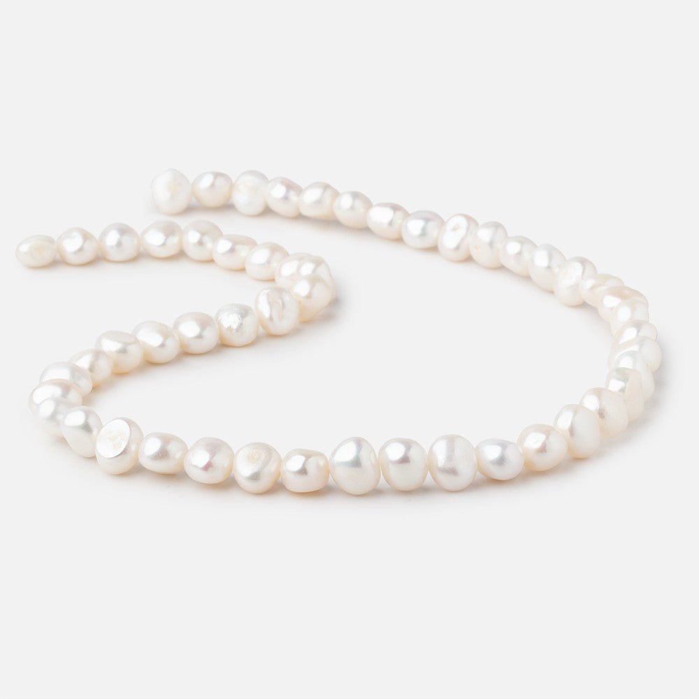 8mm White Baroque Freshwater Pearls 16 inch 55 pieces