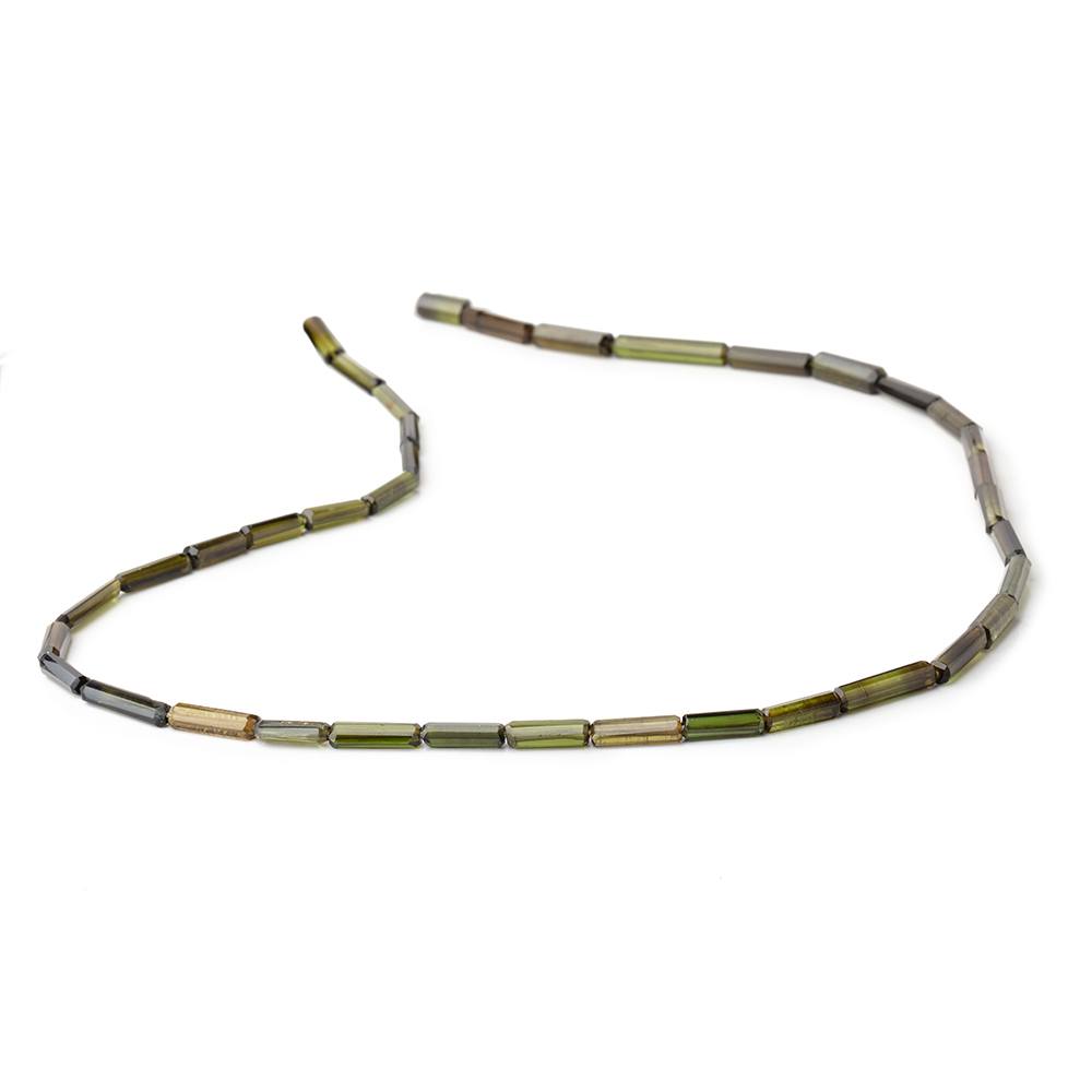Shaded Green Tourmaline Natural Crystals 15 inch 33 beads