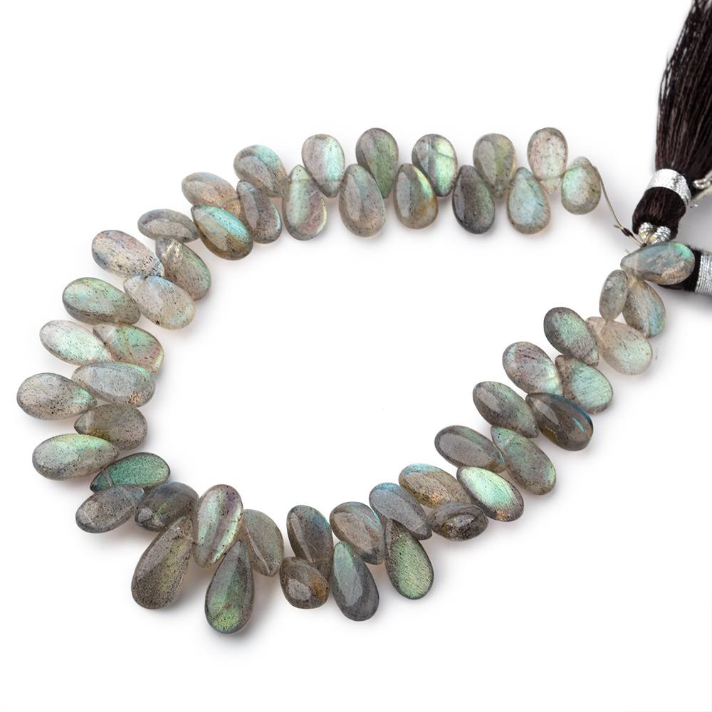 8x5-11x6mm Labradorite Plain Pear Beads 7.5 inch 46 pieces