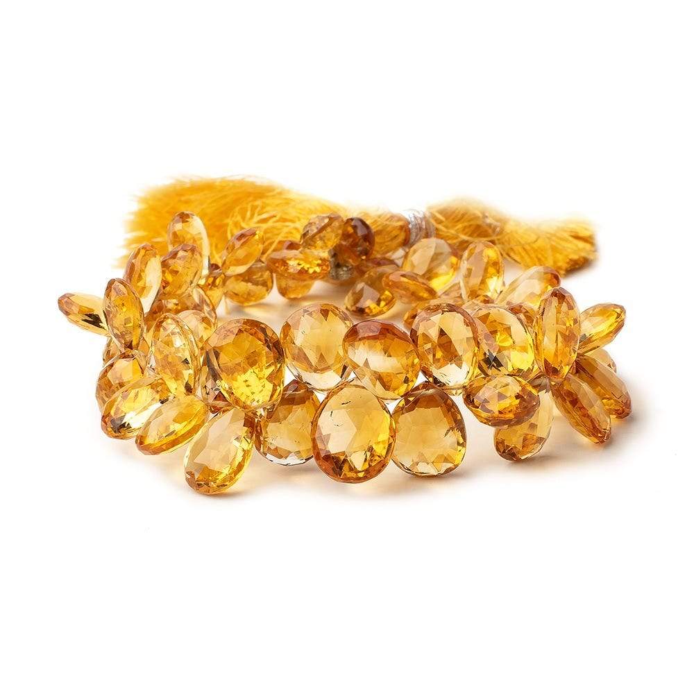8x6-13x9mm Citrine Faceted Pear Beads 7.5 inch 51 pieces