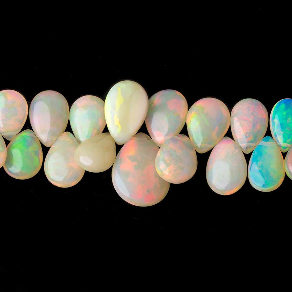 8x6-16x12mm Ethiopian Opal Plain Pear Beads 7.5 inch 55 pcs A Grade
