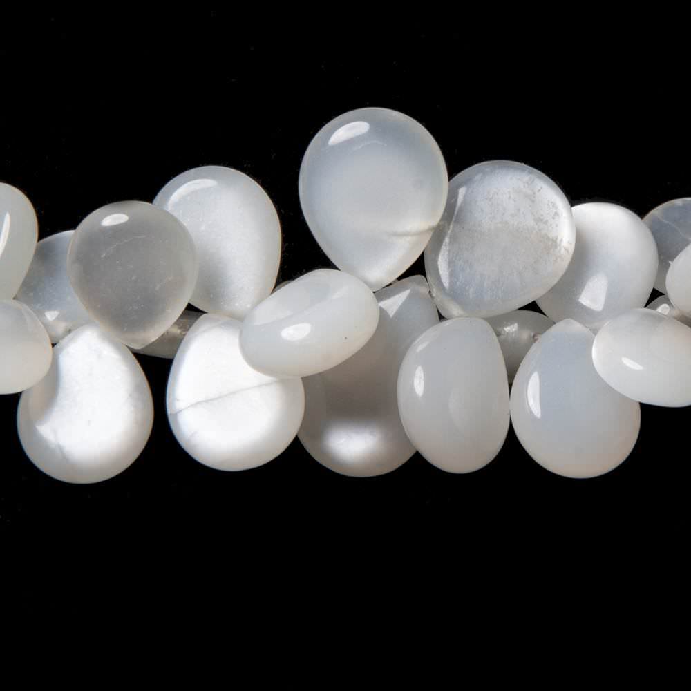 10x12-10x14mm Ceylon White Moonstone plain pear beads 18 inch 110 pieces