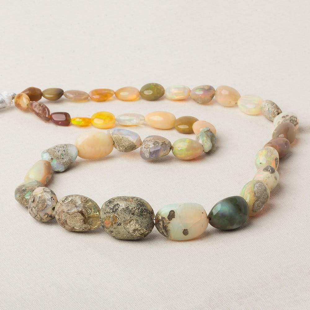8x6-18x14mm Ethiopian Opal plain nugget beads 18 inch 39 pieces A