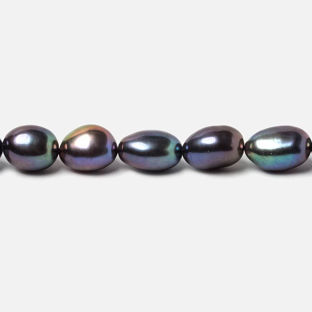 8x7-11x8mm Peacock straight drill Oval Freshwater Pearls 15 inch 36 pieces AA