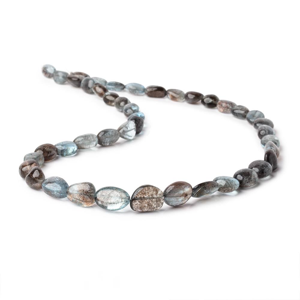 8x7-14x11mm Copper Moss Aquamarine Plain Nugget Beads 18 inch 42 pieces AAA