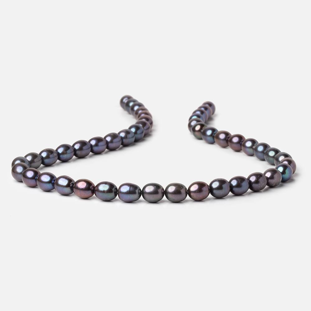 8x7.5-9x8mm Peacock Oval Freshwater Pearls 15.5 inch 40 Beads