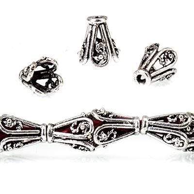 8x7x4mm Antiqued Sterling Silver Plated Copper Cone *DISCONTINUED*