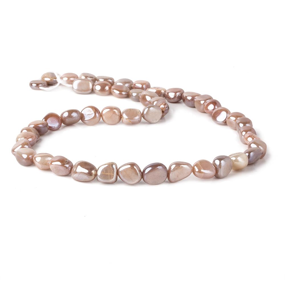 8x8-10x8mm Mystic Multi Color Moonstone plain nuggets 16 inch 45 beads