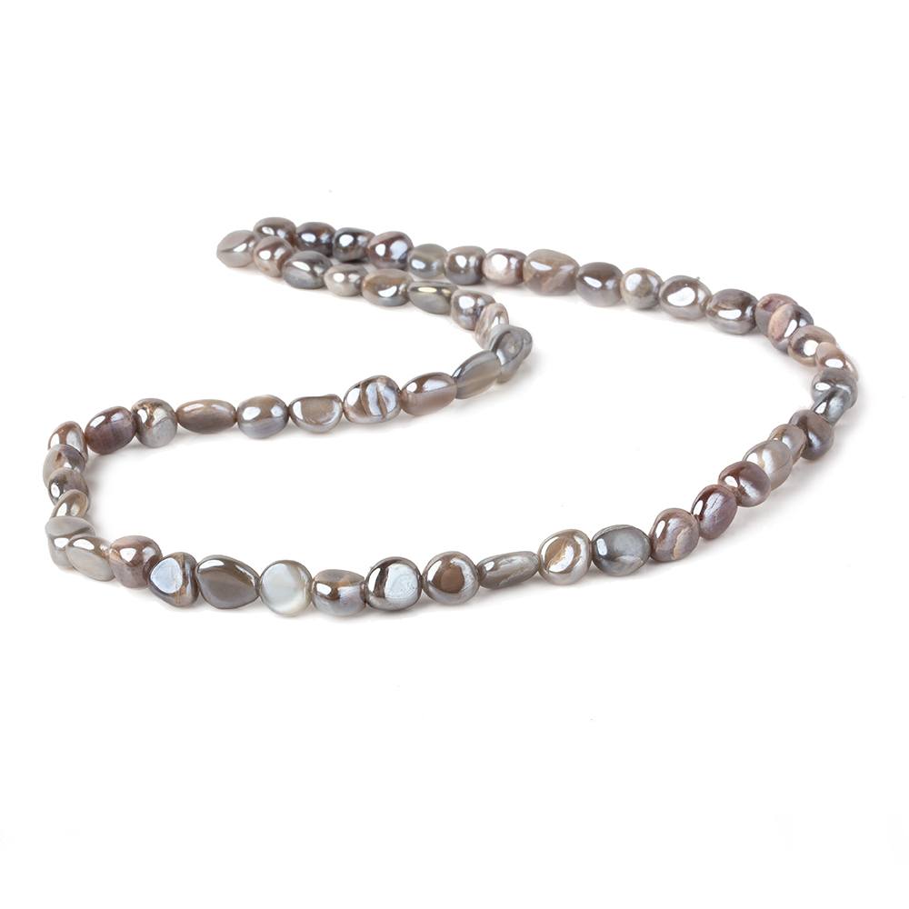 8x8-10x8mm Mystic Multi Platinum Moonstone plain nuggets 16 inch 45 beads