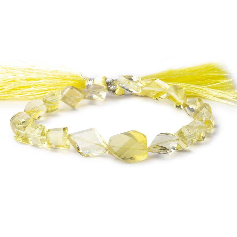 8x8-14x10mm Lemon Quartz Faceted Multiple Shape Beads 8 inch 19 pieces