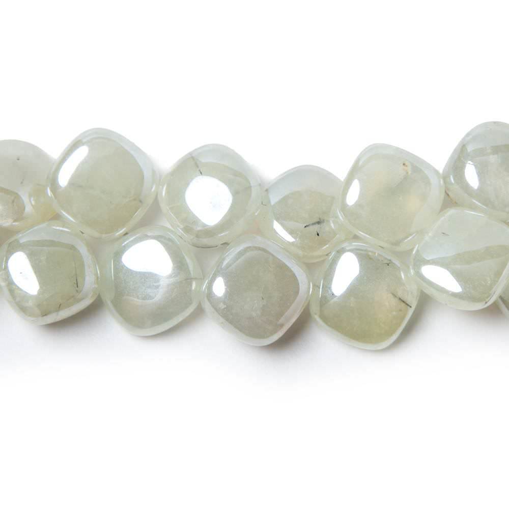 8x8-9x9mm Mystic Prehnite Plain Pillow beads 8 inch 50 pieces