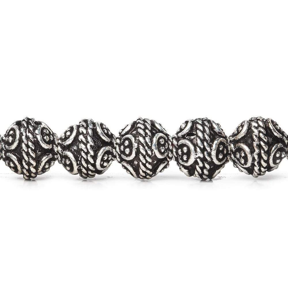 8x8mm Antiqued Sterling Silver Plated Copper Bali Design 8 inch 27 pcs