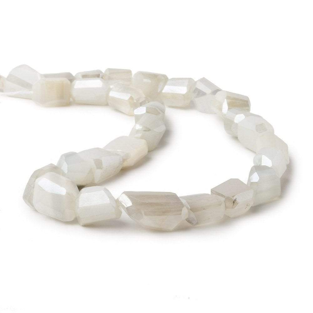8x8x6-12x8x7mm White Moonstone faceted nugget beads 12.5 inch 30 pieces