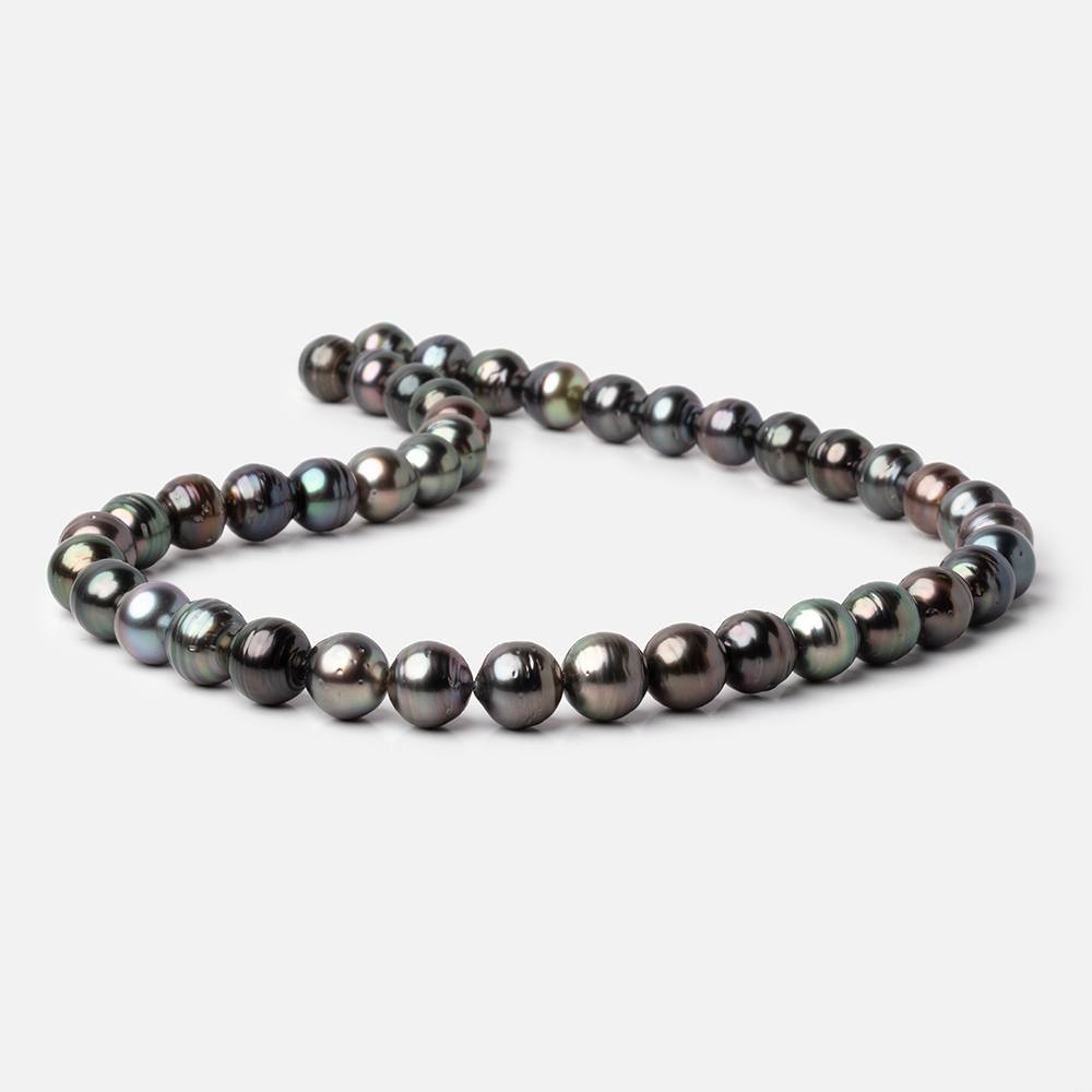 9-10mm Dark Tahitian Saltwater Pearls 16 inch 42 Beads AA