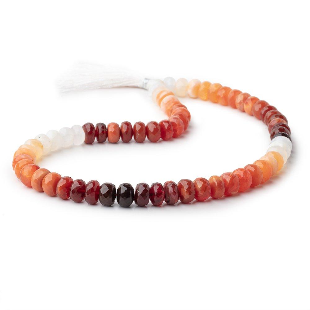 9-10mm Fire Opal Faceted Rondelle Beads 16 inch 66 pieces