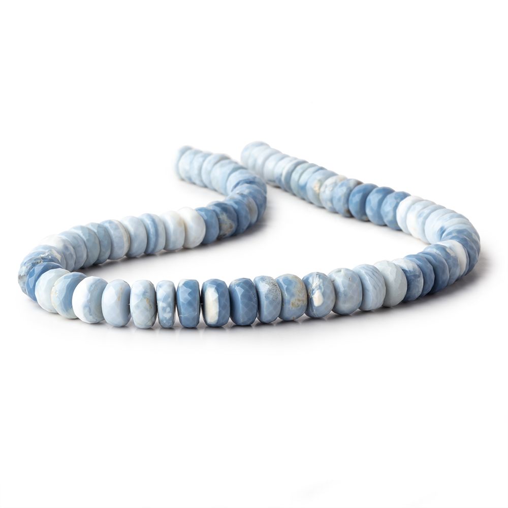 9-10mm Owyhee Denim Blue Opal Faceted Rondelle Beads 14 pieces 70 pieces