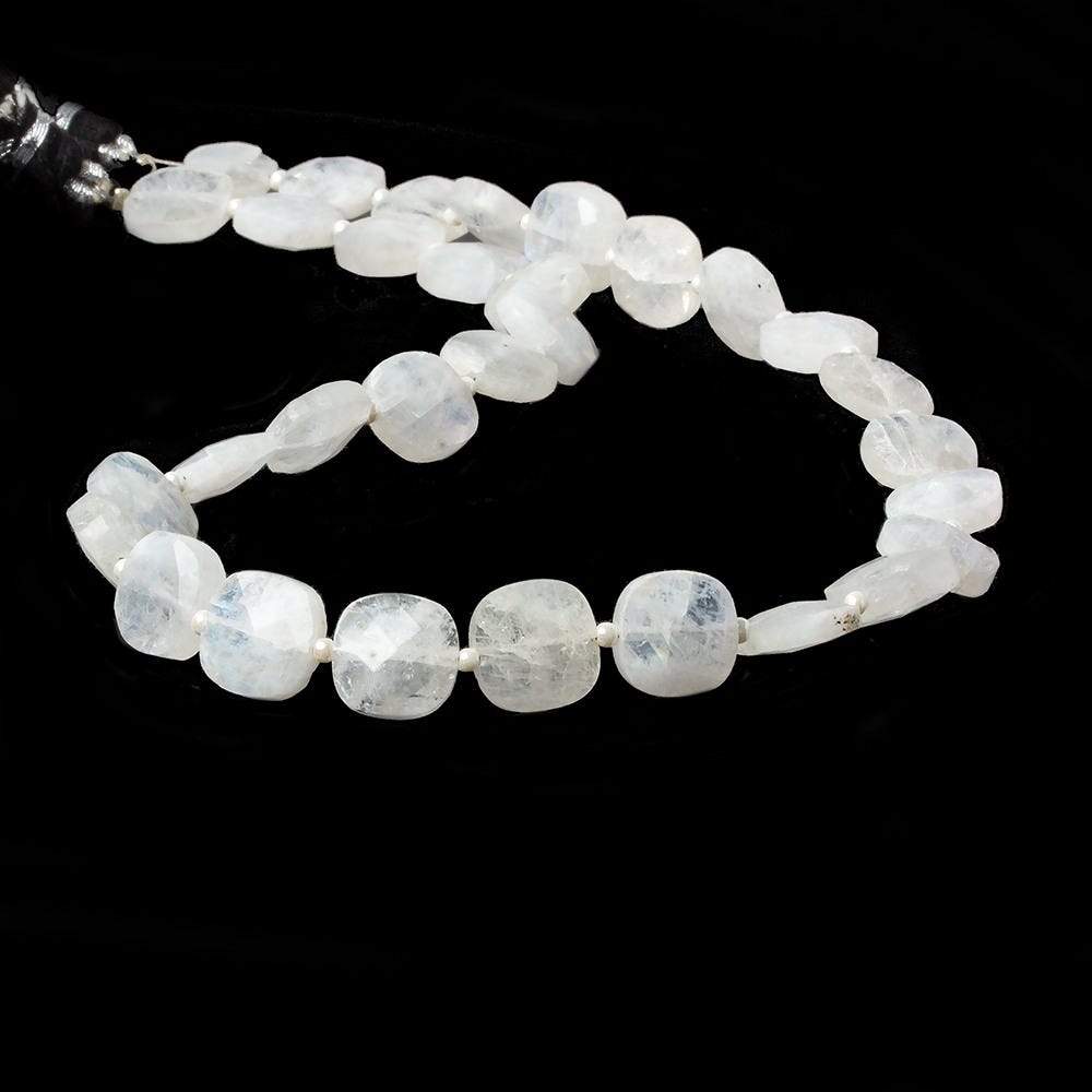 9-10mm Rainbow Moonstone faceted pillow beads 13.5 inch 30 pieces
