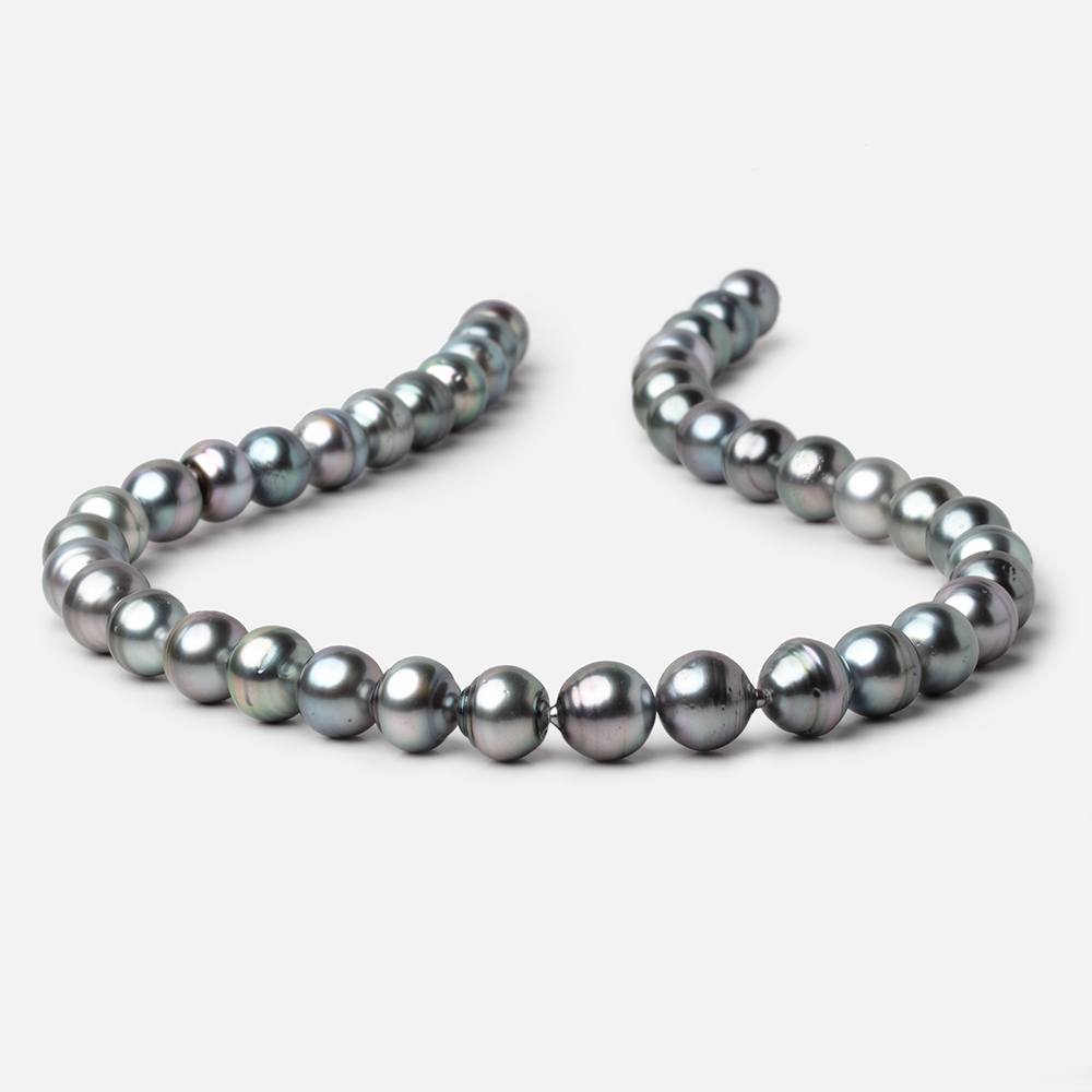 9-10mm Silver Tahitian Saltwater Pearl Beads 15.75 inch 41 pieces A