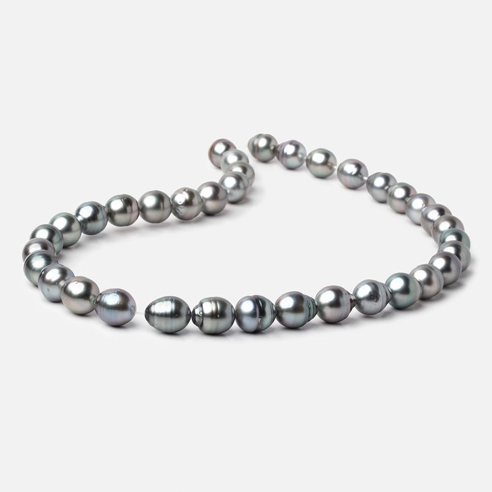 9-10mm Silver Tahitian Saltwater Pearl Beads 16 inch 36 pieces A