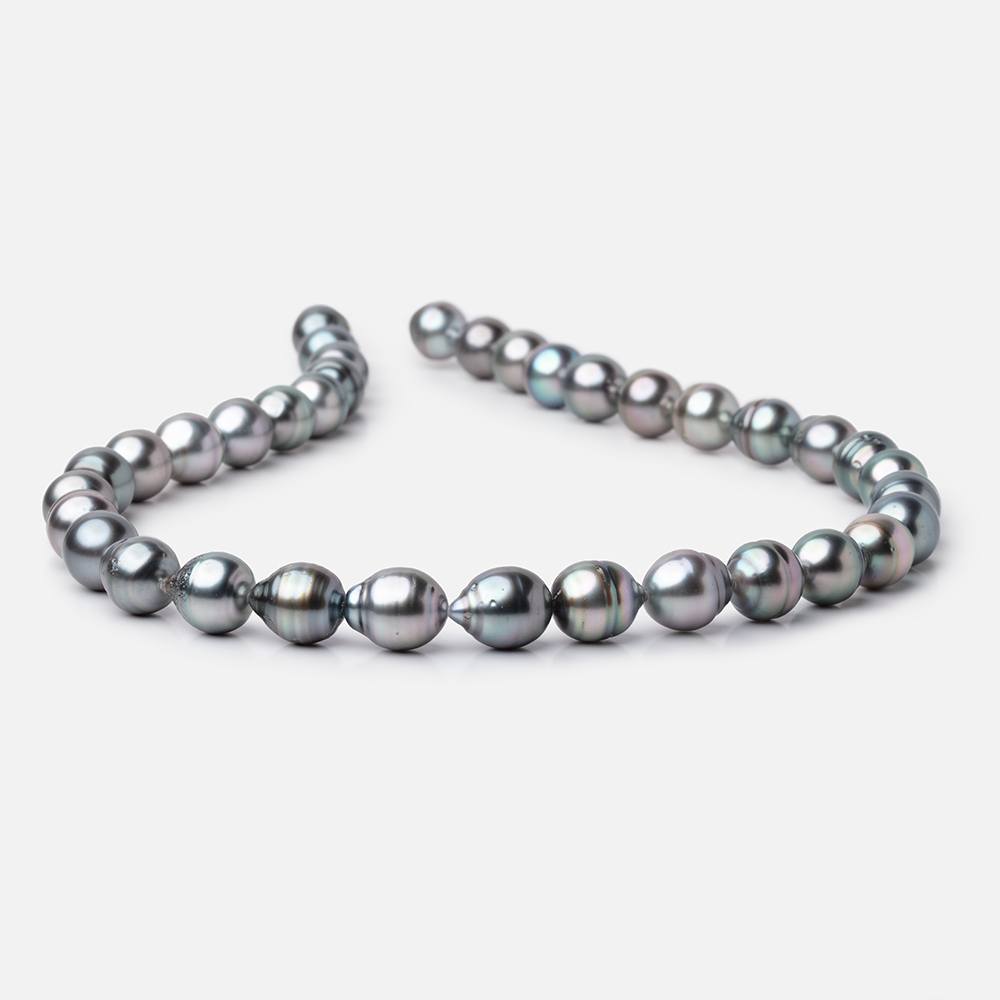 9-10mm Silver Tahitian Saltwater Pearl Beads 16 inch 36 pieces A