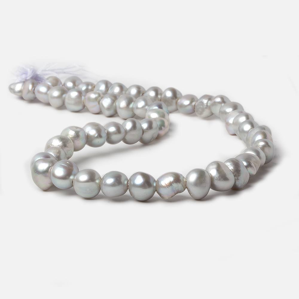 9-10mm True Silver Baroque large hole Freshwater Pearls 16 inch 48 pieces
