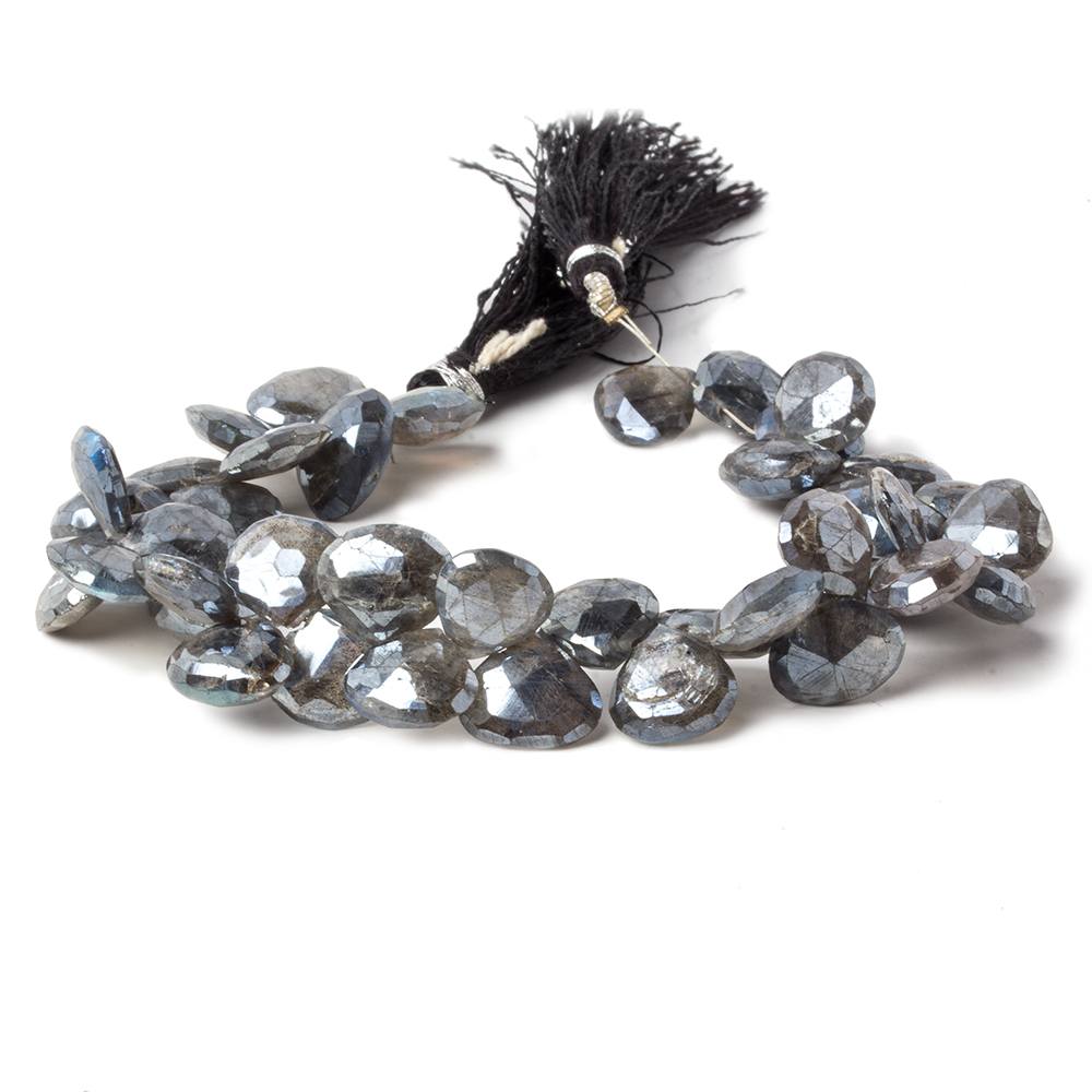 9-11mm Mystic Labradorite Faceted Heart Beads 8 inch 35 pieces