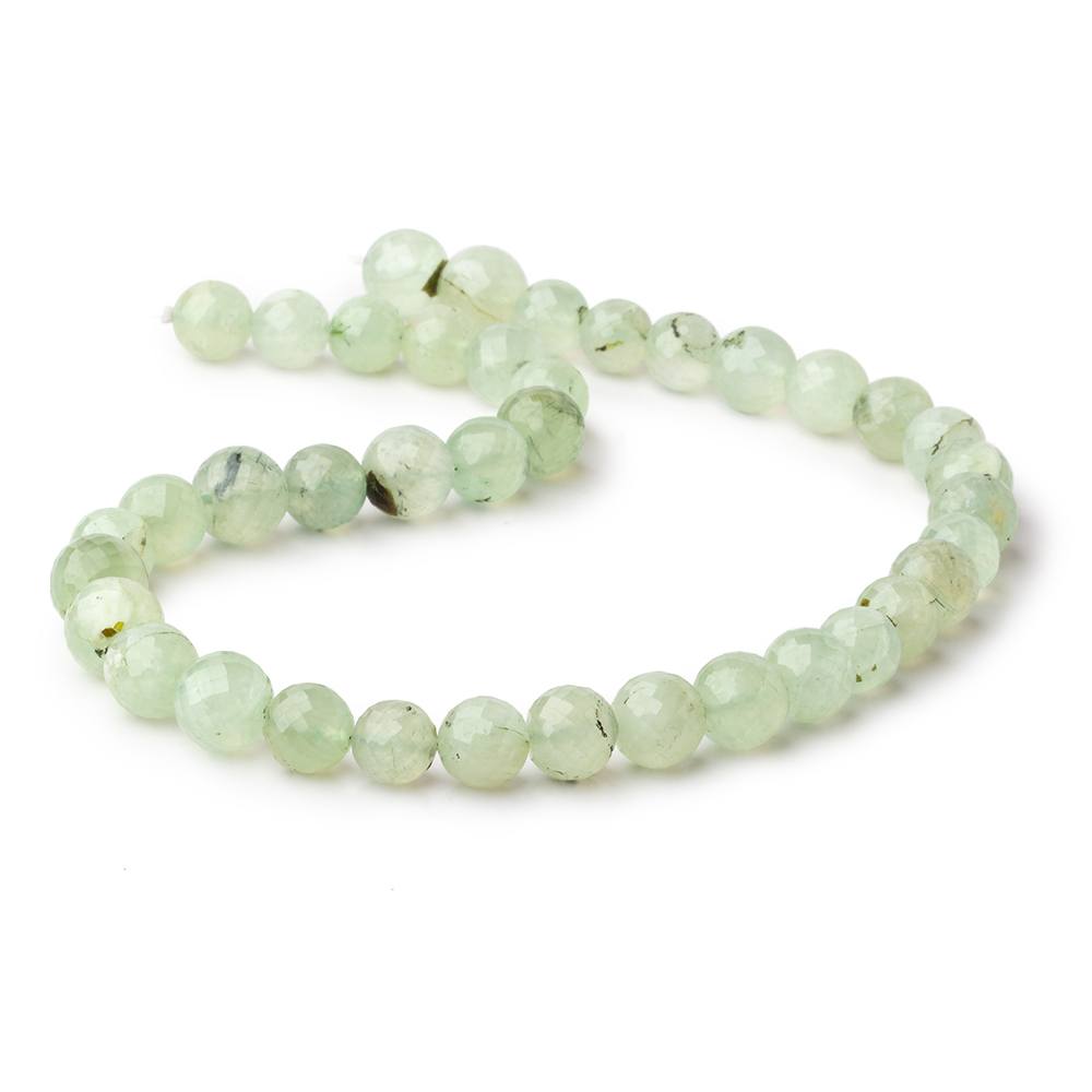 9-11mm Prehnite Faceted Round Beads 14 inch 37 pieces