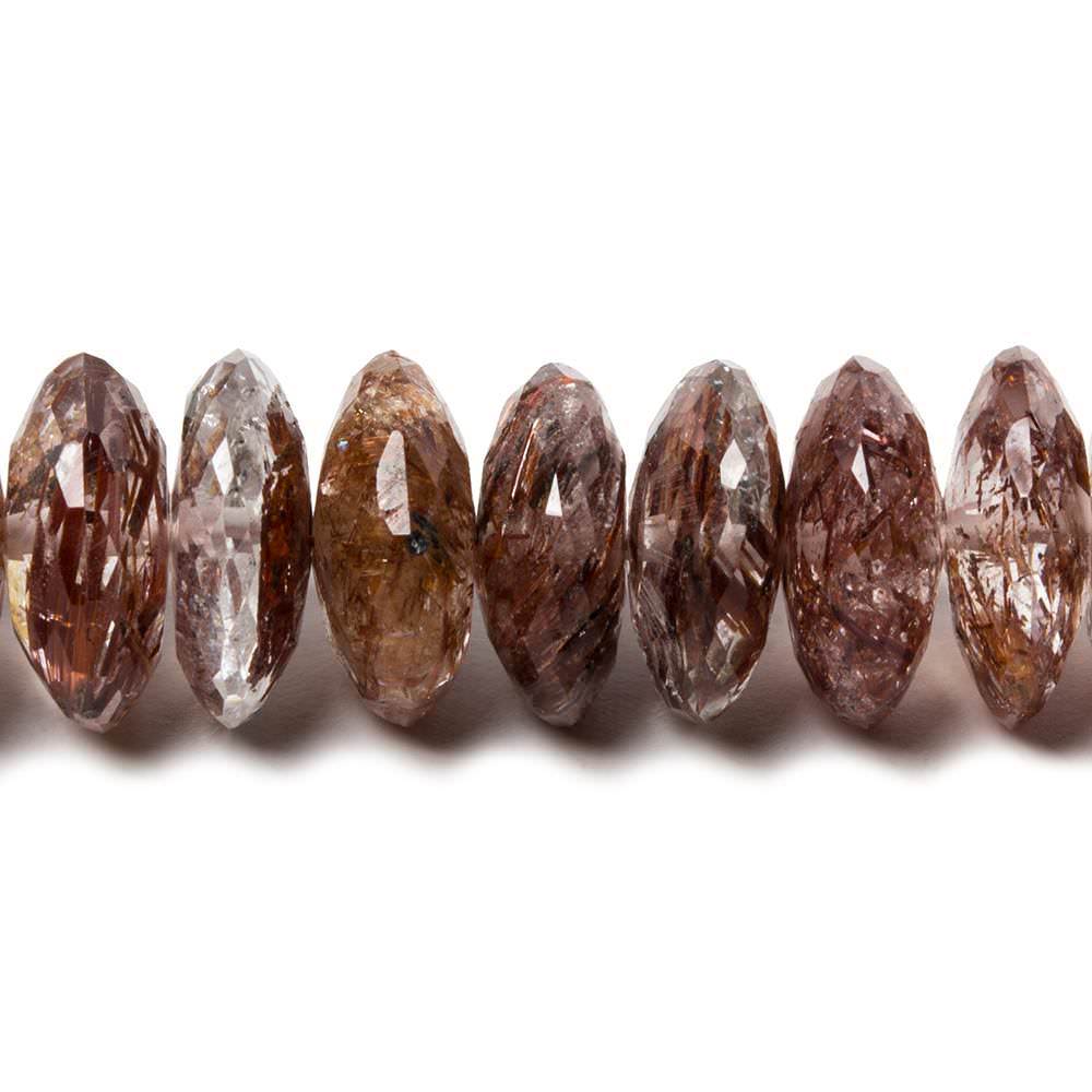 9-11mm Rutilated Quartz German Faceted Rondelle Beads AA Grade 95 pieces