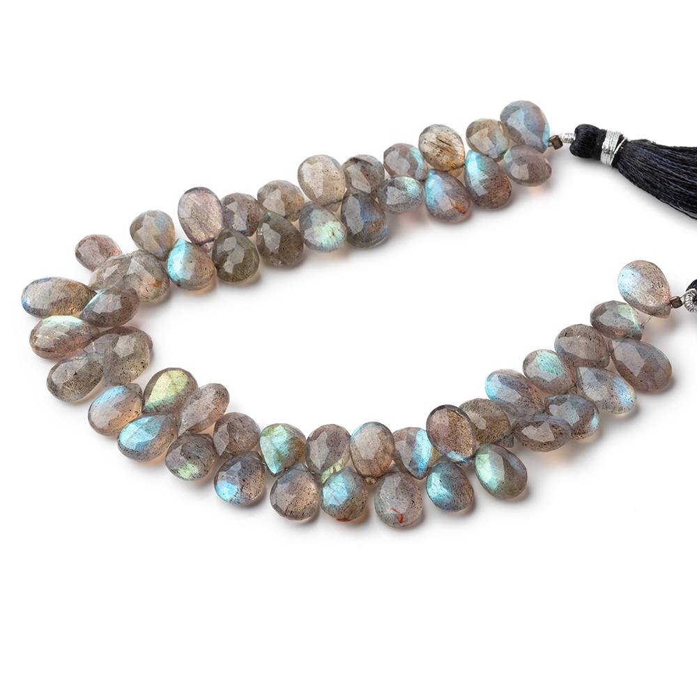 9-12mm Labradorite faceted pear beads 8 inch 56 pieces