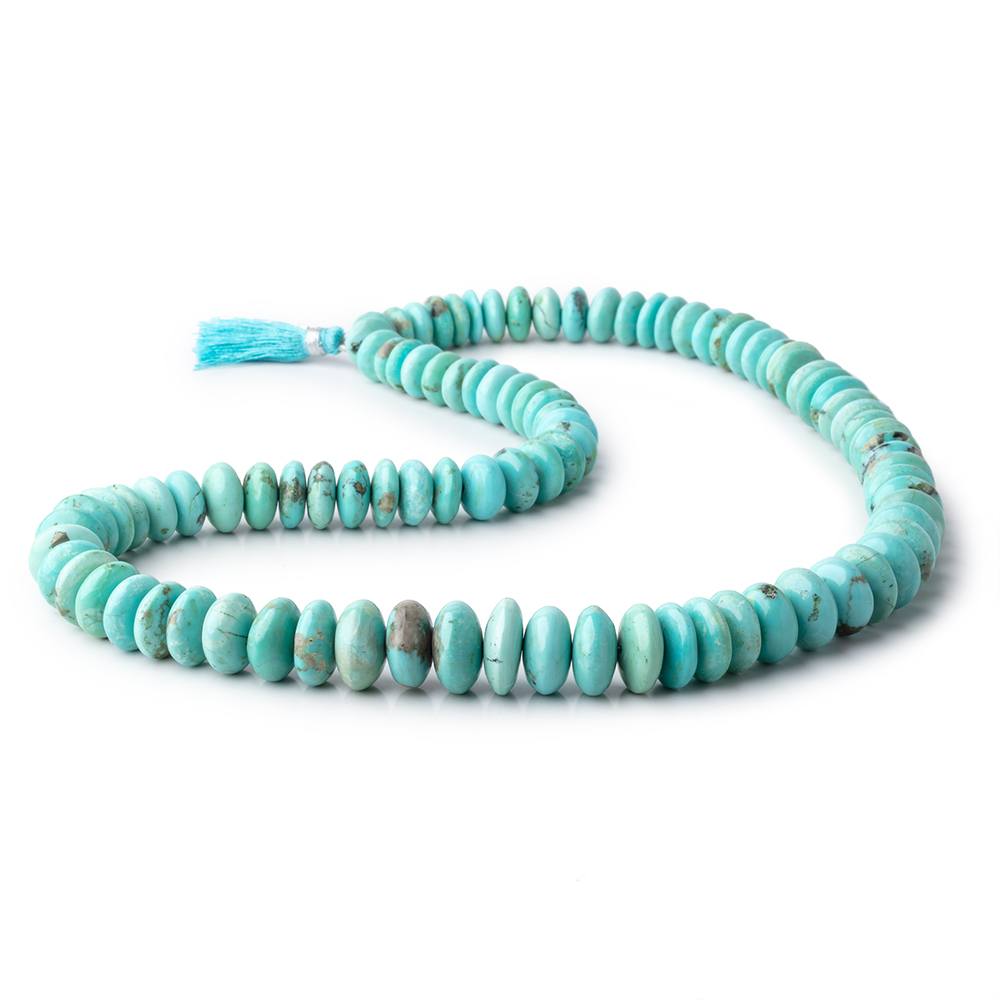 9-15mm Sleeping Beauty Turquoise Plain Rondelle Beads 20 inch 95 pieces AAA