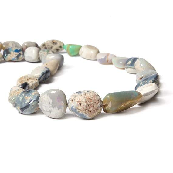 9-17mm Australian Boulder Opal plain nugget Beads 17 inch 34 pieces