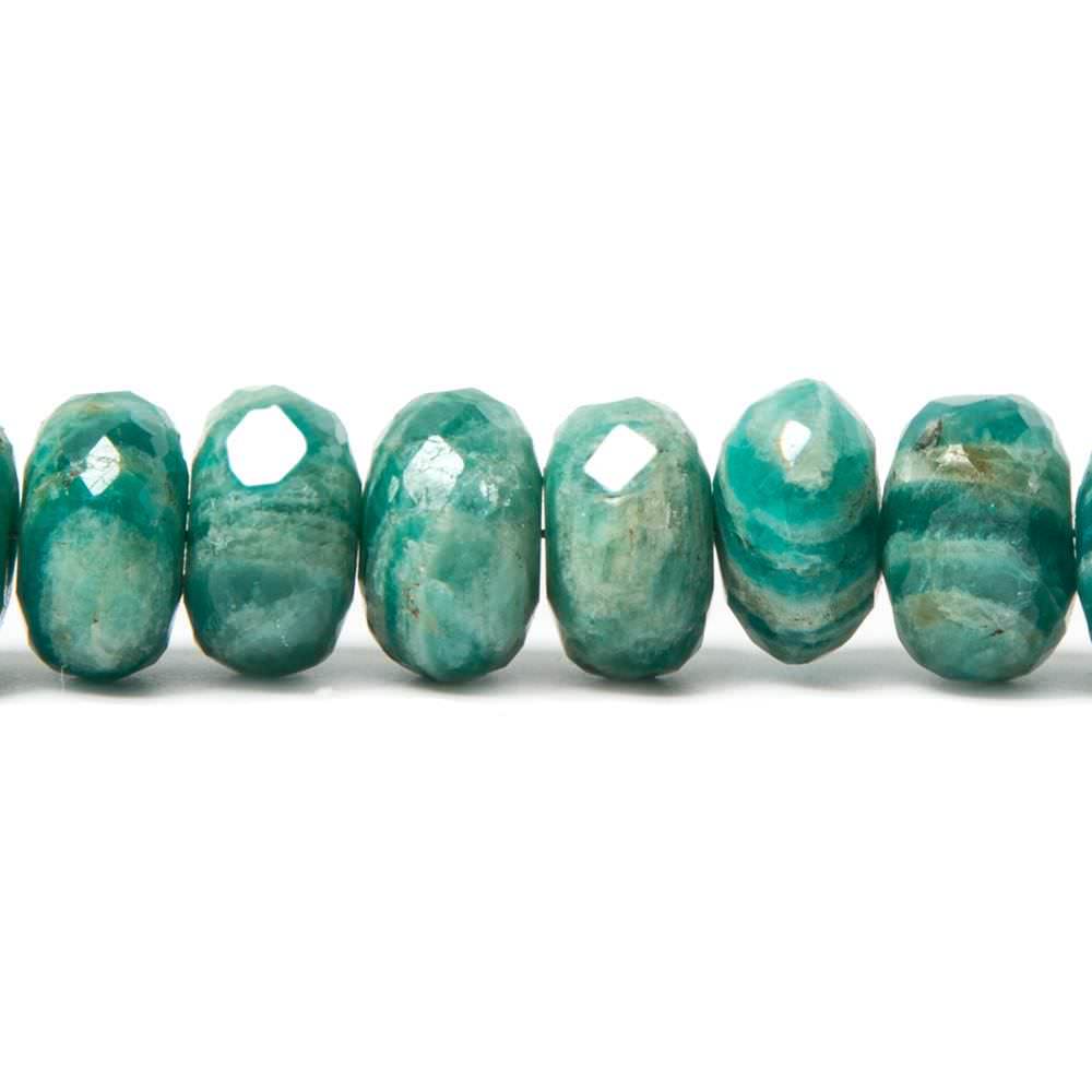 9-10mm Russian Amazonite faceted rondelles 8 inch 35 beads A grade